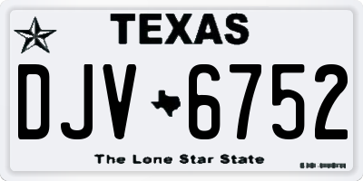 TX license plate DJV6752