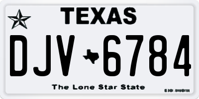 TX license plate DJV6784