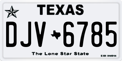 TX license plate DJV6785