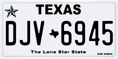 TX license plate DJV6945