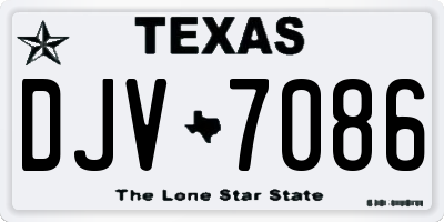 TX license plate DJV7086