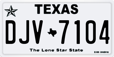 TX license plate DJV7104