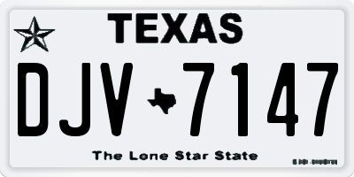 TX license plate DJV7147