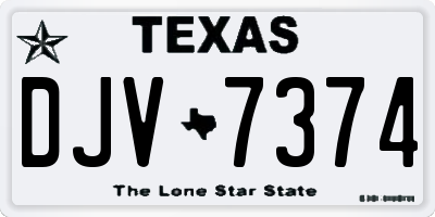 TX license plate DJV7374