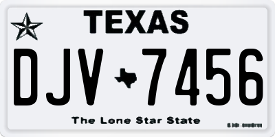 TX license plate DJV7456
