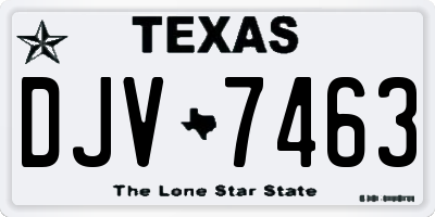 TX license plate DJV7463