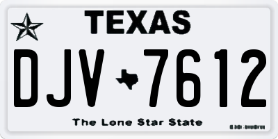 TX license plate DJV7612