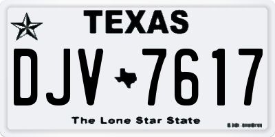 TX license plate DJV7617