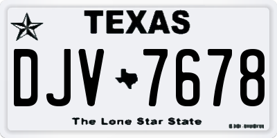 TX license plate DJV7678