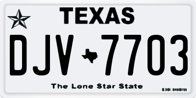 TX license plate DJV7703