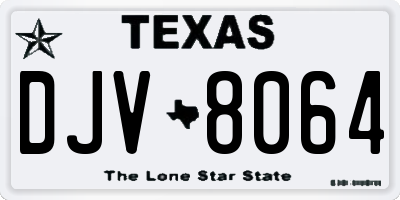 TX license plate DJV8064