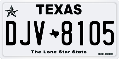 TX license plate DJV8105