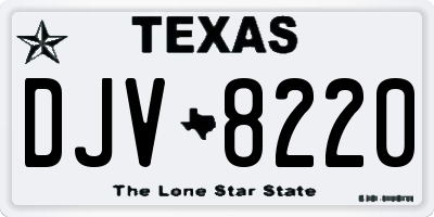 TX license plate DJV8220