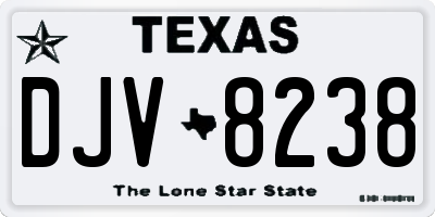 TX license plate DJV8238
