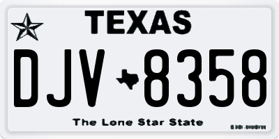 TX license plate DJV8358