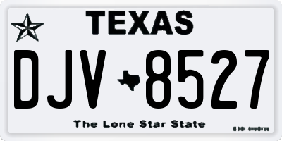 TX license plate DJV8527