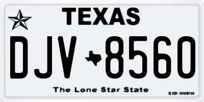 TX license plate DJV8560
