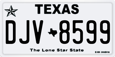 TX license plate DJV8599