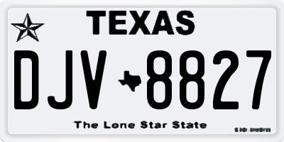 TX license plate DJV8827