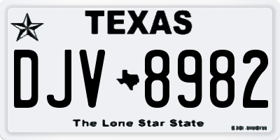 TX license plate DJV8982