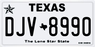 TX license plate DJV8990