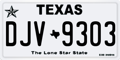 TX license plate DJV9303