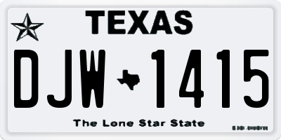 TX license plate DJW1415