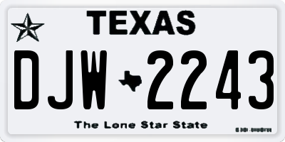 TX license plate DJW2243