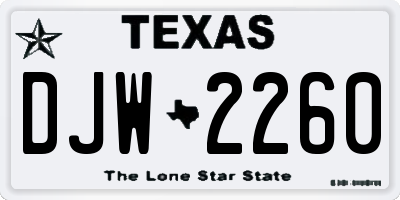 TX license plate DJW2260