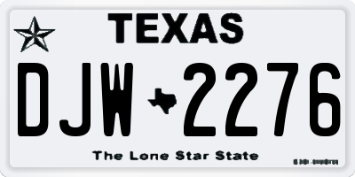 TX license plate DJW2276