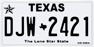TX license plate DJW2421