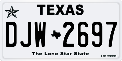 TX license plate DJW2697