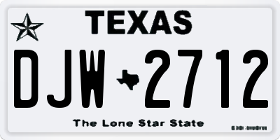 TX license plate DJW2712