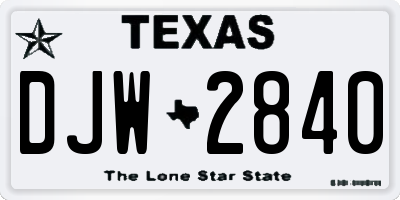TX license plate DJW2840