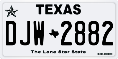TX license plate DJW2882
