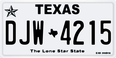TX license plate DJW4215