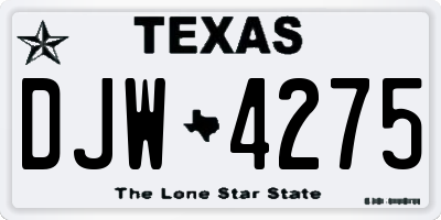 TX license plate DJW4275
