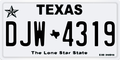 TX license plate DJW4319