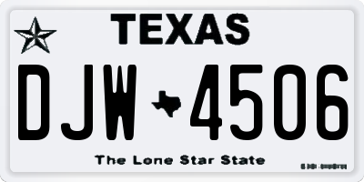 TX license plate DJW4506