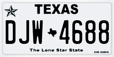 TX license plate DJW4688