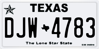 TX license plate DJW4783