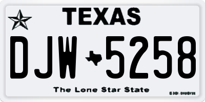 TX license plate DJW5258