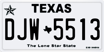 TX license plate DJW5513