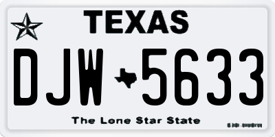 TX license plate DJW5633