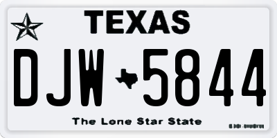 TX license plate DJW5844