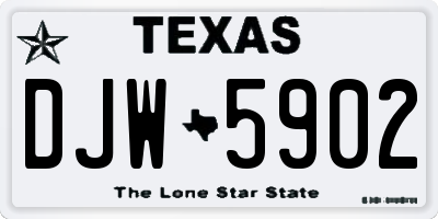TX license plate DJW5902