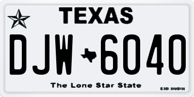 TX license plate DJW6040