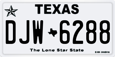 TX license plate DJW6288