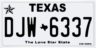 TX license plate DJW6337