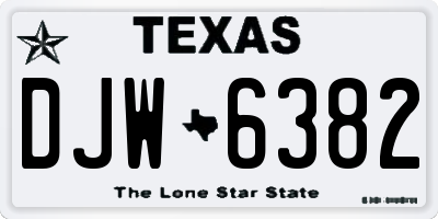 TX license plate DJW6382